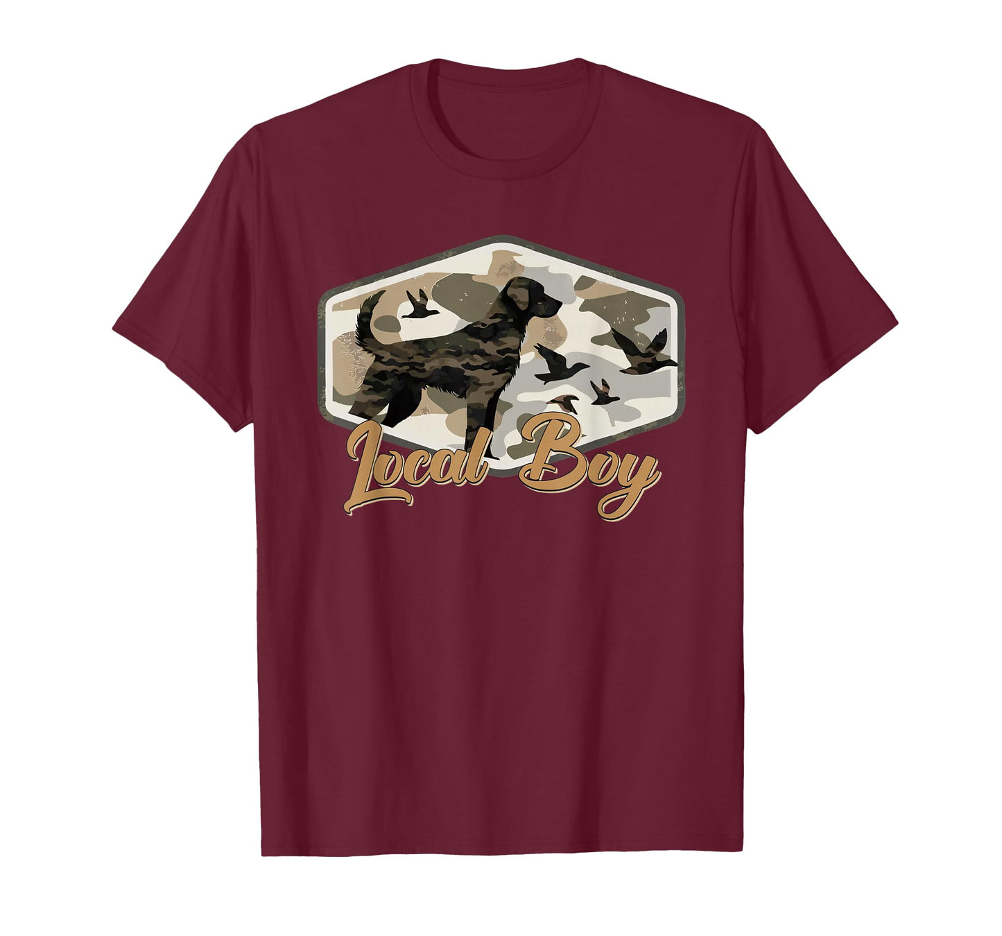 Black Lab Dog Local Southern Boy Camo Duck Hunting Youth Men T-Shirt