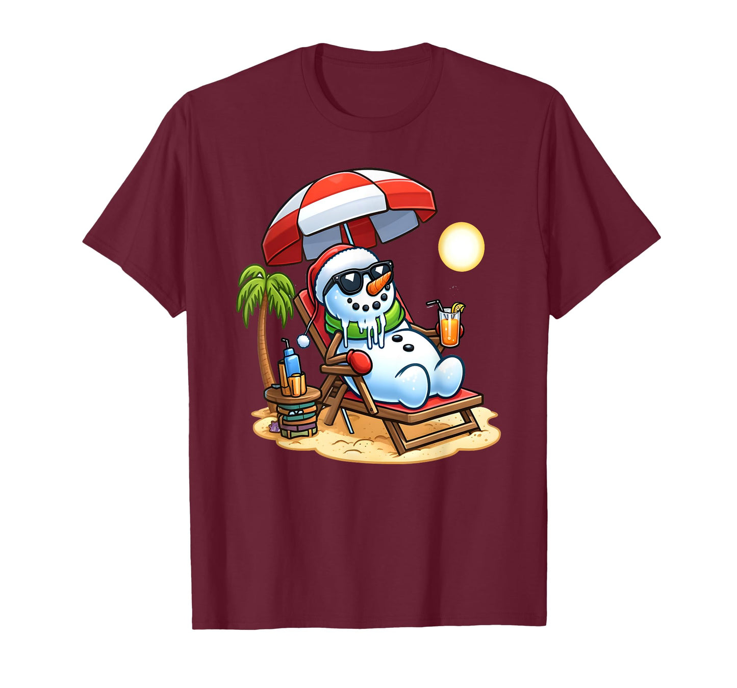 Christmas in July Funny Snowman Summer Fun Beach Holiday T-Shirt