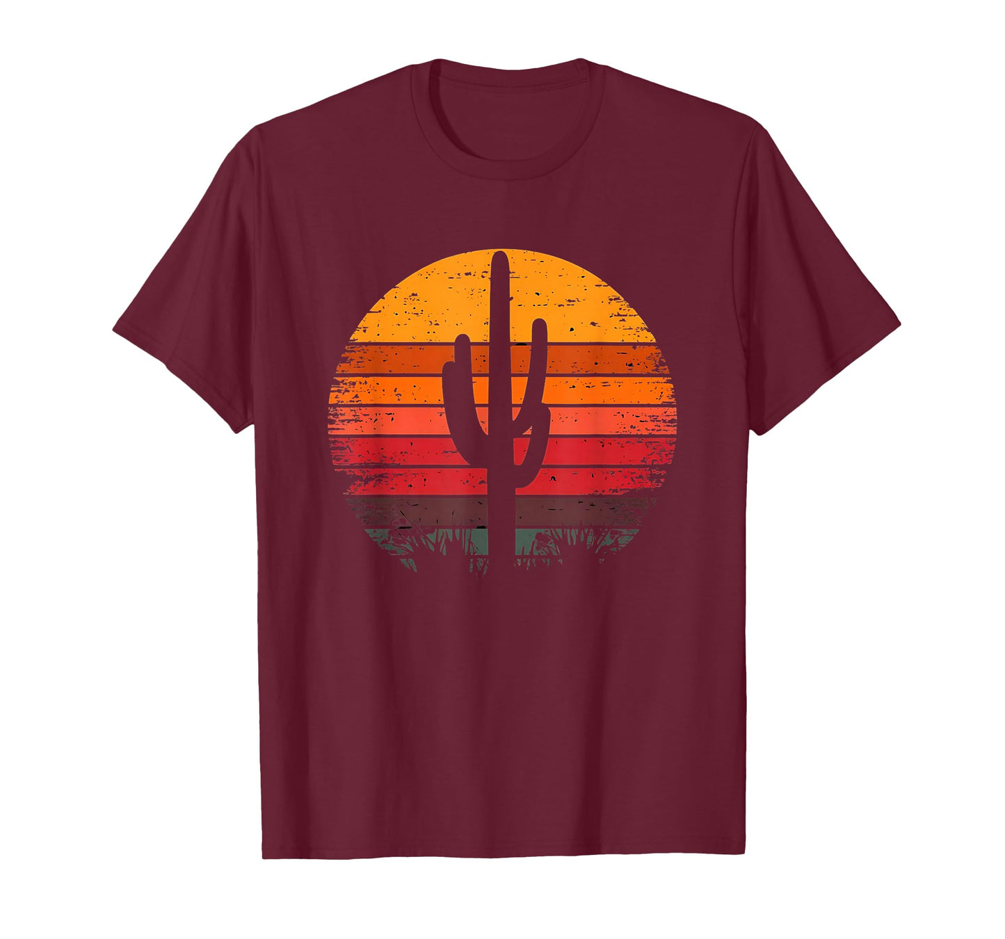 Retro Sunset Saguaro Cactus Vintage Desert Design Graphic T-Shirt