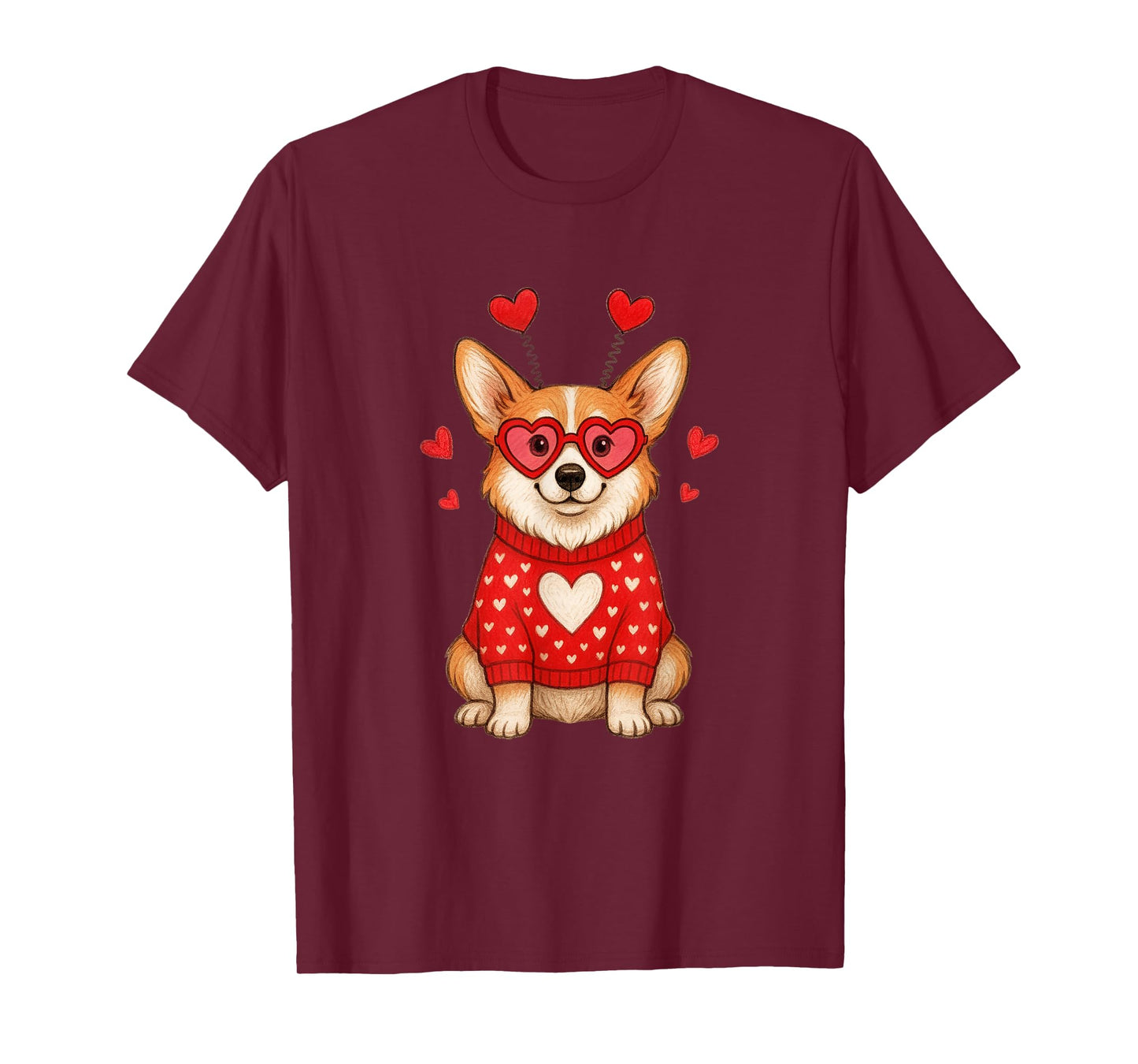 Cute Valentine Dog for Love Couples: Corgi T-Shirt