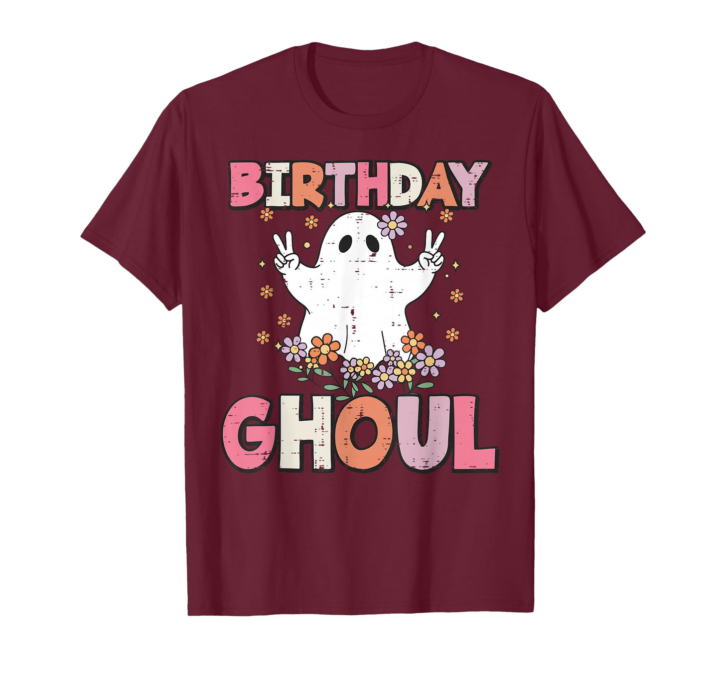 Halloween Birthday Ghoul Ghost Retro Costume Women Girls Kid T-Shirt