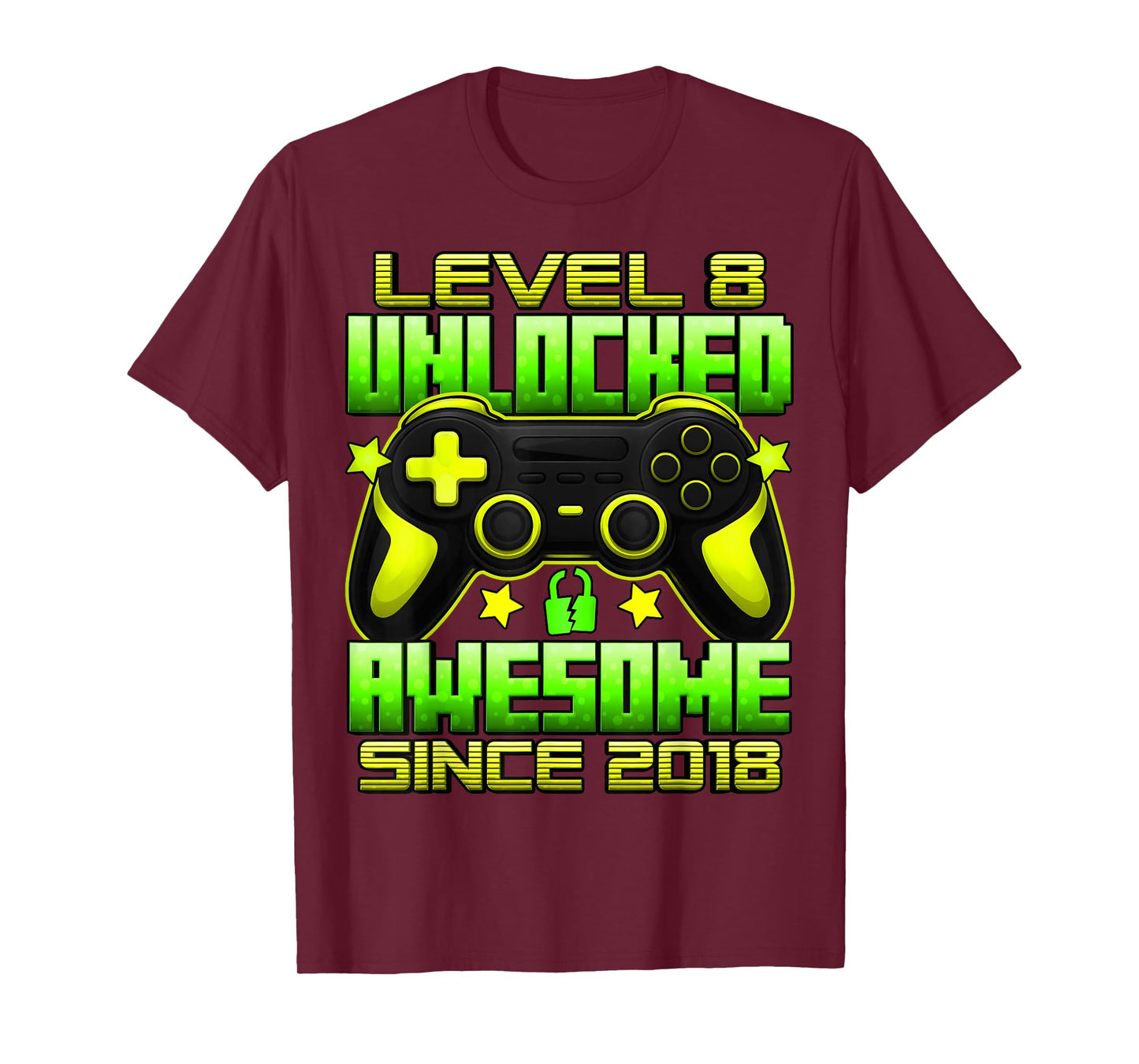 Level 8 Unlocked 8 Year Old Gifts for Boys 8th Birthday Boy T-Shirt
