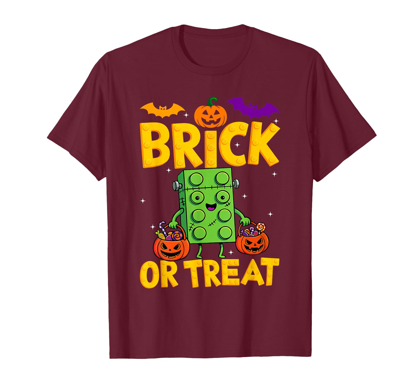 Brick or Treat Halloween Master Builder Blocks Building Kids T-Shirt