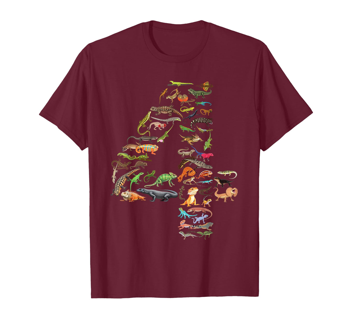4 Years Old 4th Birthday Lizards Reptiles Figures Number T-Shirt