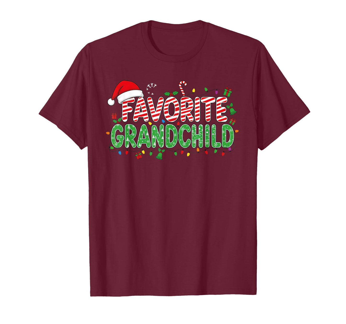 Favorite Grandchild Xmas Santa Hat Christmas T-Shirt