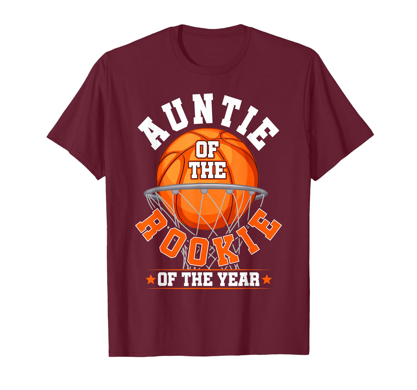 Auntie of Rookie 1st Birthday Basketball Family Matching T-Shirt