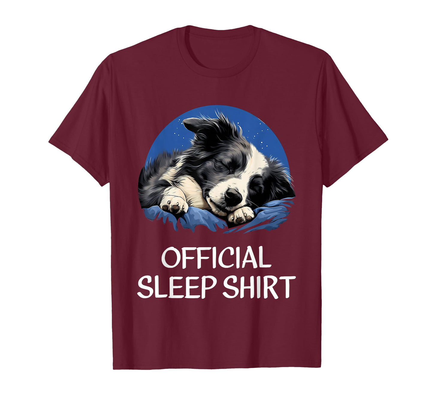 Official Sleep Shirt Border Collie Nightshirt Pajama T-Shirt