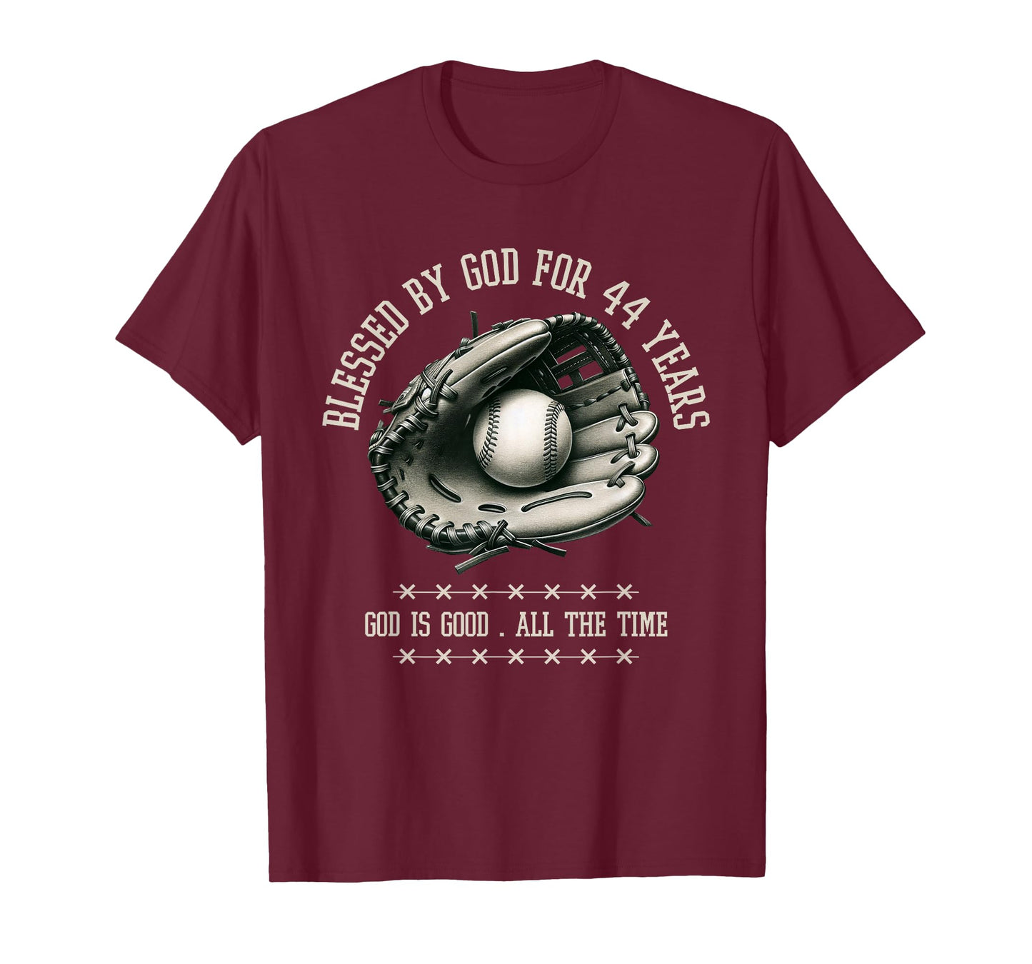 Blessed by God for 44 Years Old Baseball 44th Birthday Gifts T-Shirt