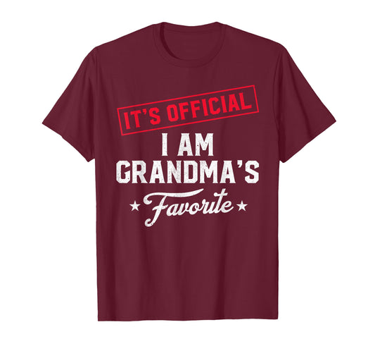 It's Official I'm Grandma's Favorite Funny Grandchild T-Shirt