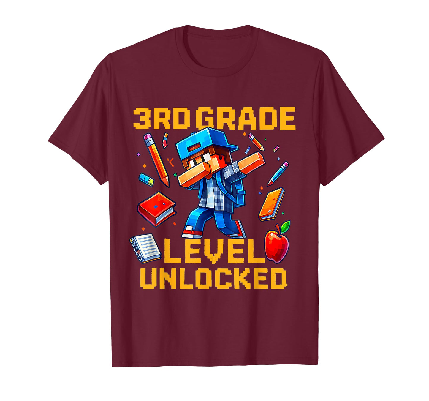 3rd Grade Level Unlocked Dabbing Boys Gamer Back to School T-Shirt