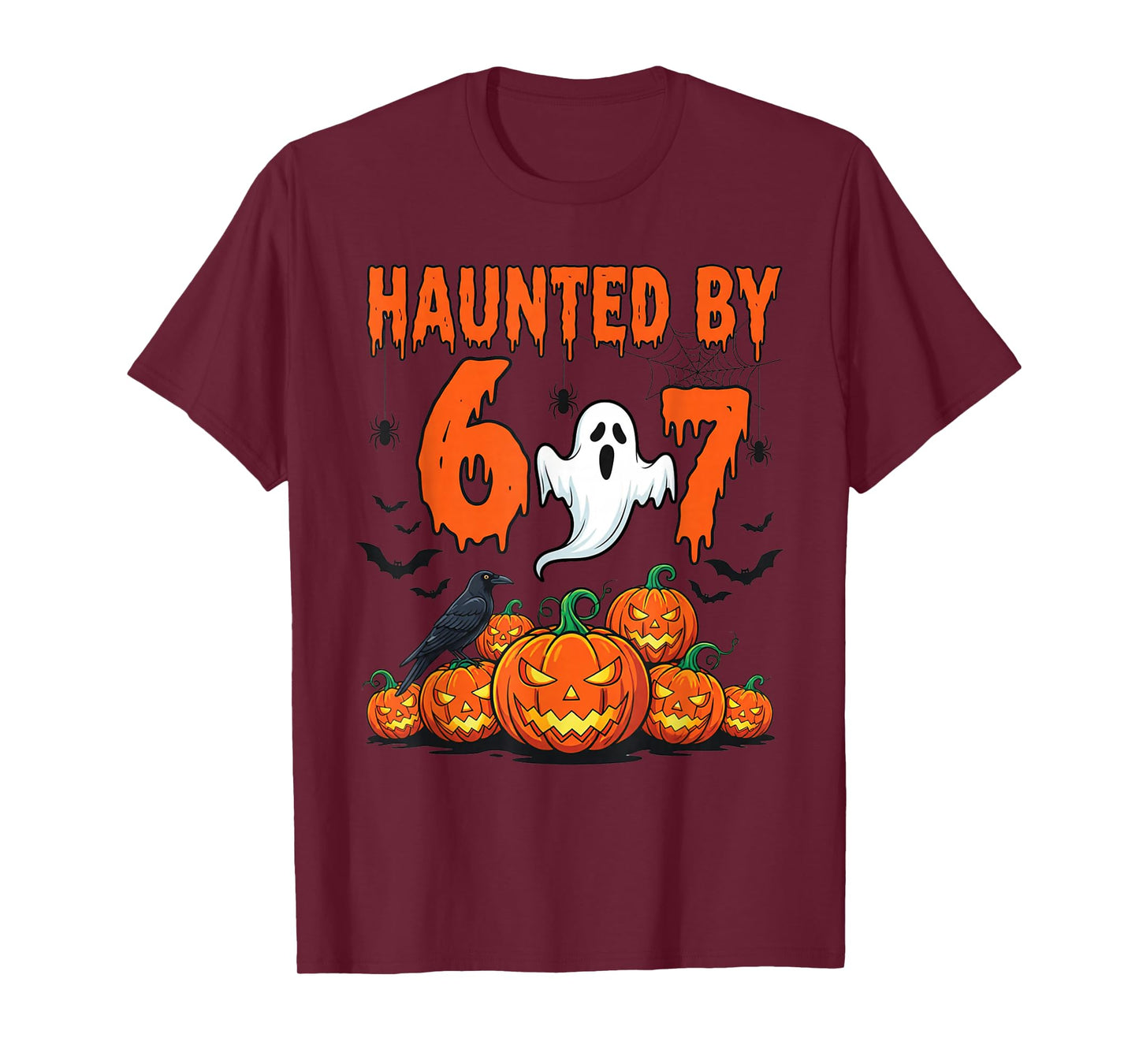 Haunted by 67 Meme Funny Ghost and Pumpkin Halloween Costume T-Shirt