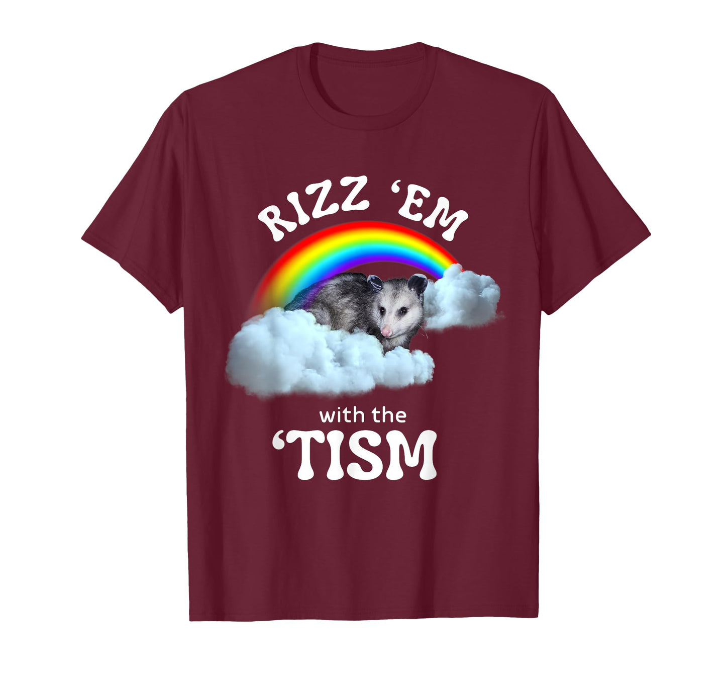 Autism Funny Rizz Em With The Tism Meme Autistic Opossum T-Shirt