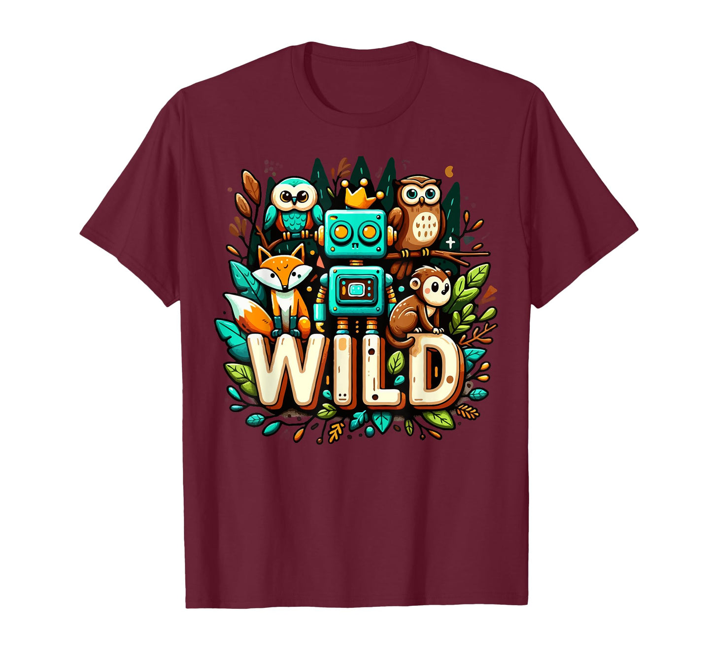 Wild Retro Vintage Machine ROBOT Art Science & Math Boy Kid T-Shirt