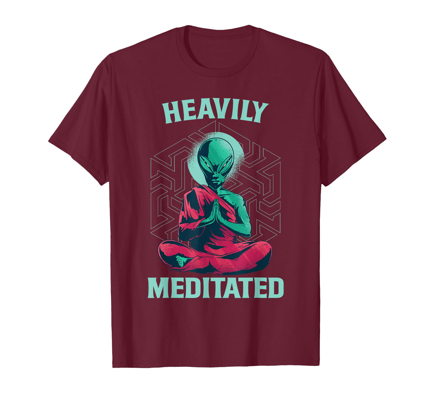 Heavily Meditated Alien Monk Funny Yoga Meditation T-Shirt