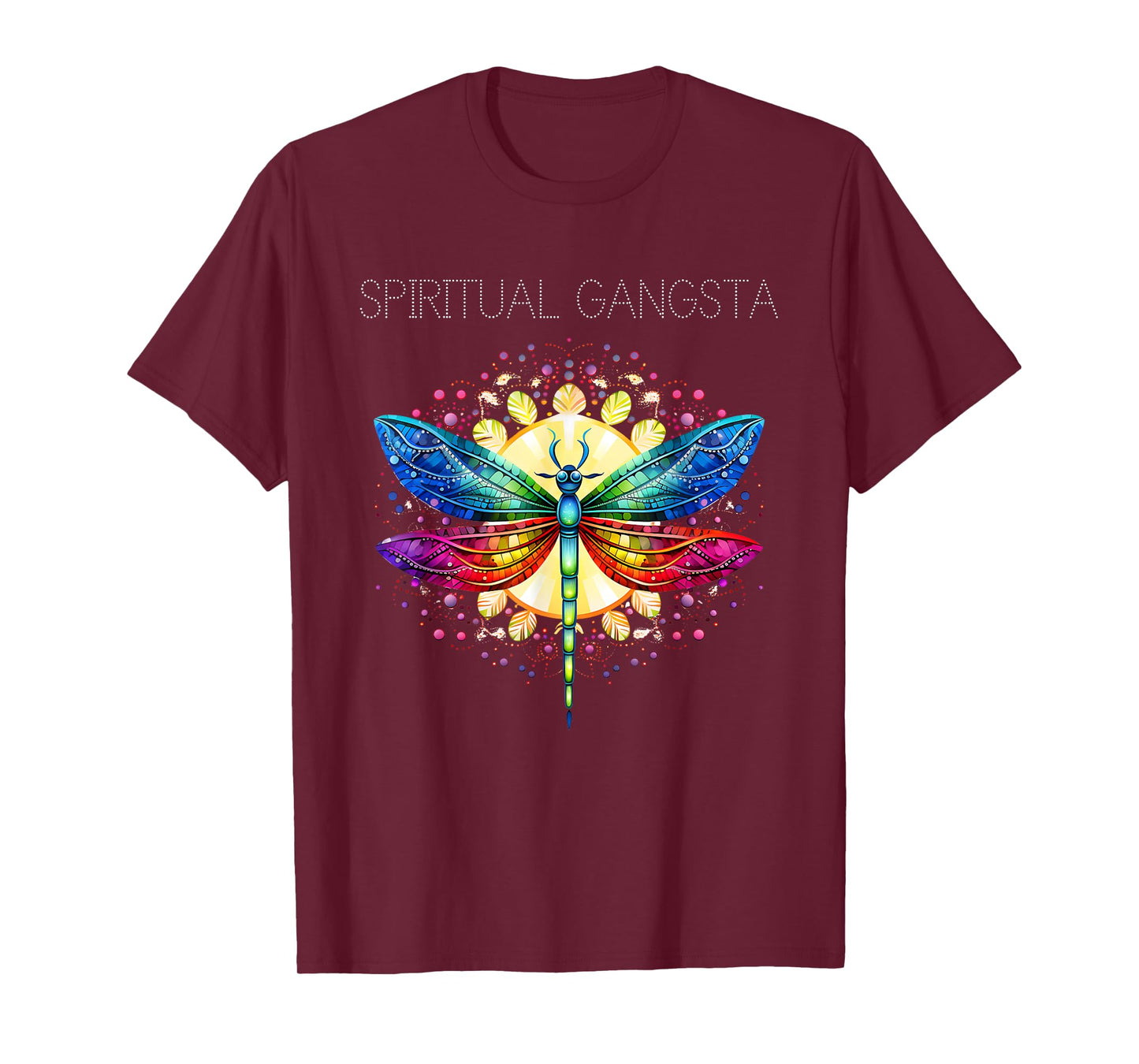 Spiritual Gangsta Dragonfly Yoga Meditation Mandala T-Shirt
