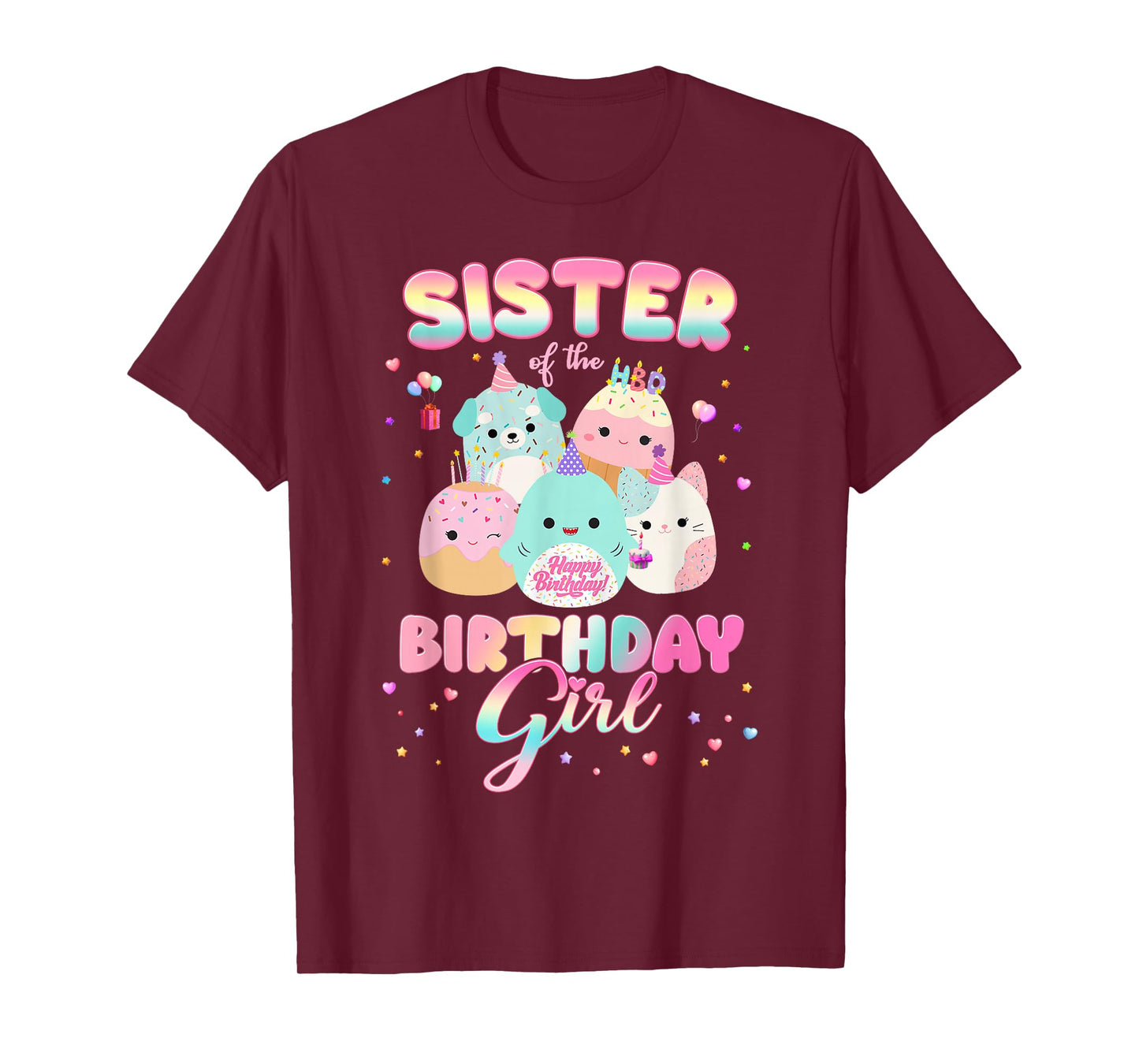 Birthday Family Squish Squad Sister Of The Birthday Girl T-Shirt