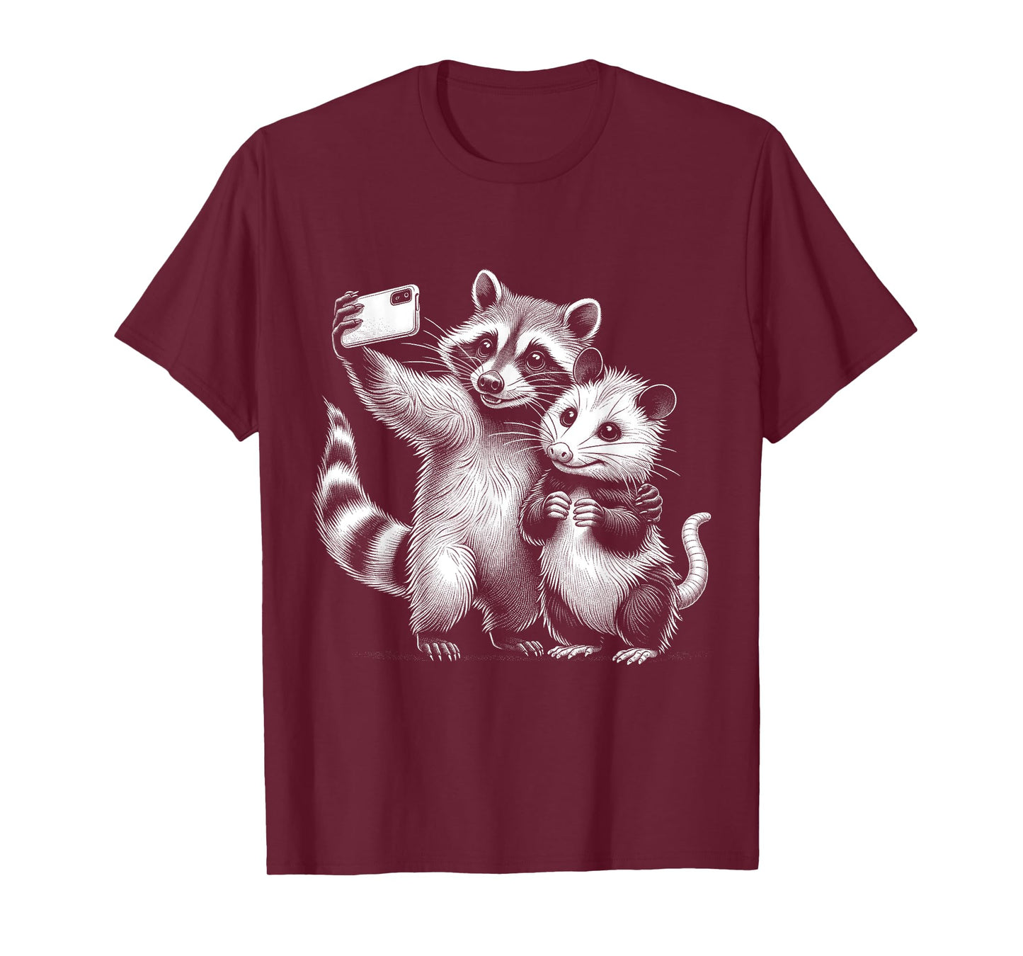 Opossum Racoon Selfie Funny Meme Wild West Possum Graphic T-Shirt