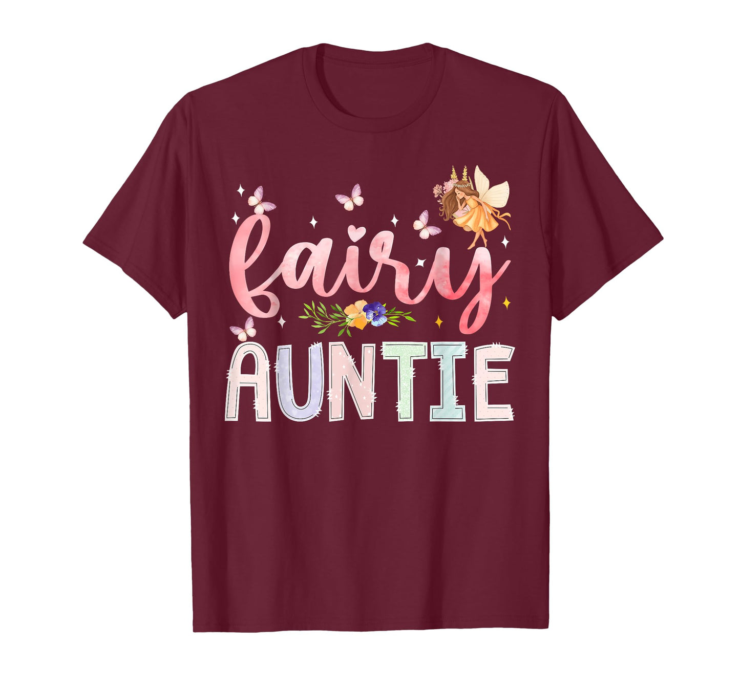 Fairy Auntie Magical Floral Birthday Girl Fairytale Family T-Shirt