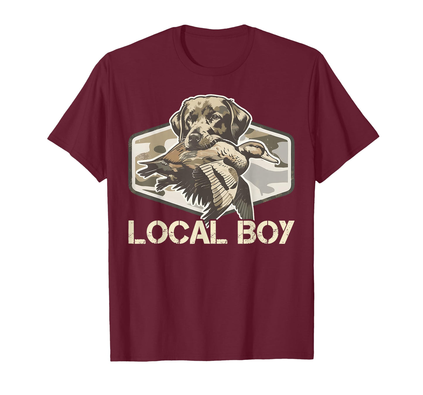 Camo Southern Local Boy Duck Hunting Black Lab Outdoor Men T-Shirt