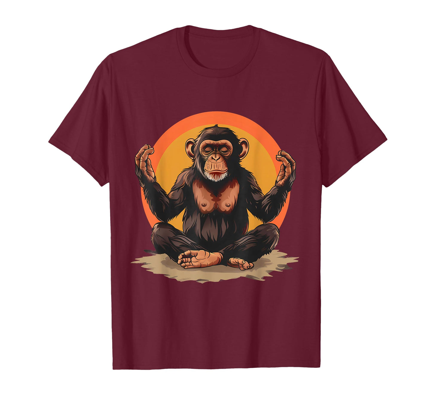 Meditation Monkey Spiritual Yoga Zen Buddha Hindu Buddhist T-Shirt