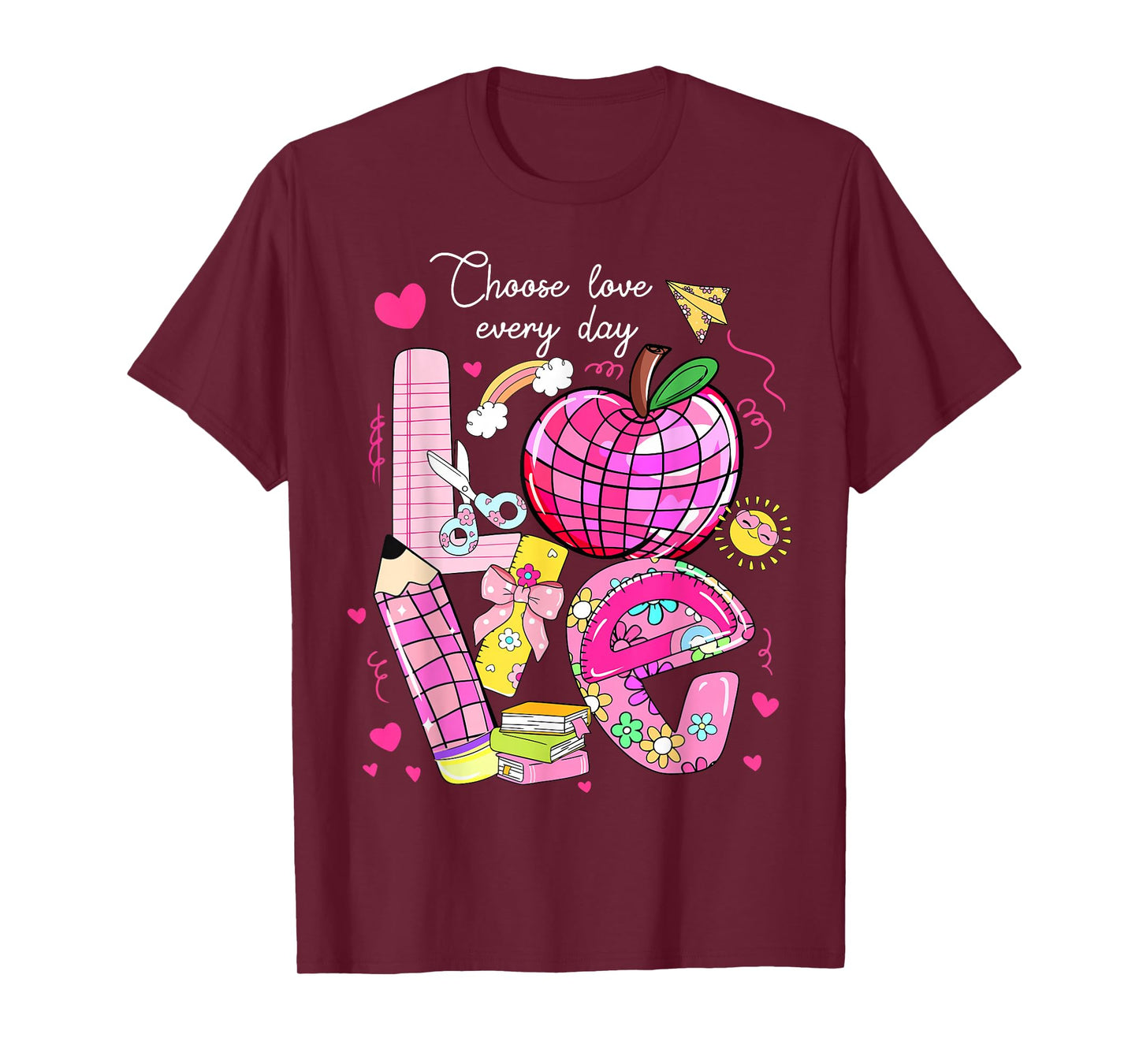 Love Valentines Day for Women Teacher Girls Mom Valentine T-Shirt