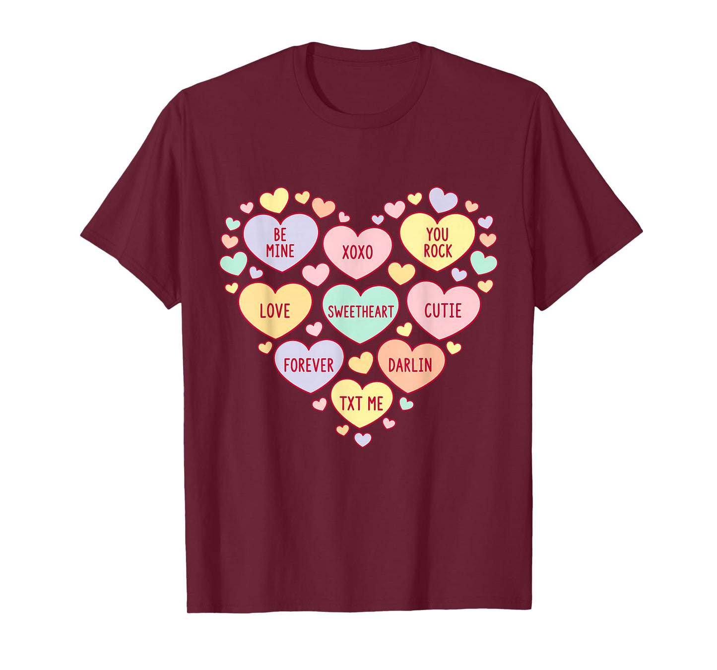 Cute Heart Love Valentines Day for Men Women Teachers Kids T-Shirt