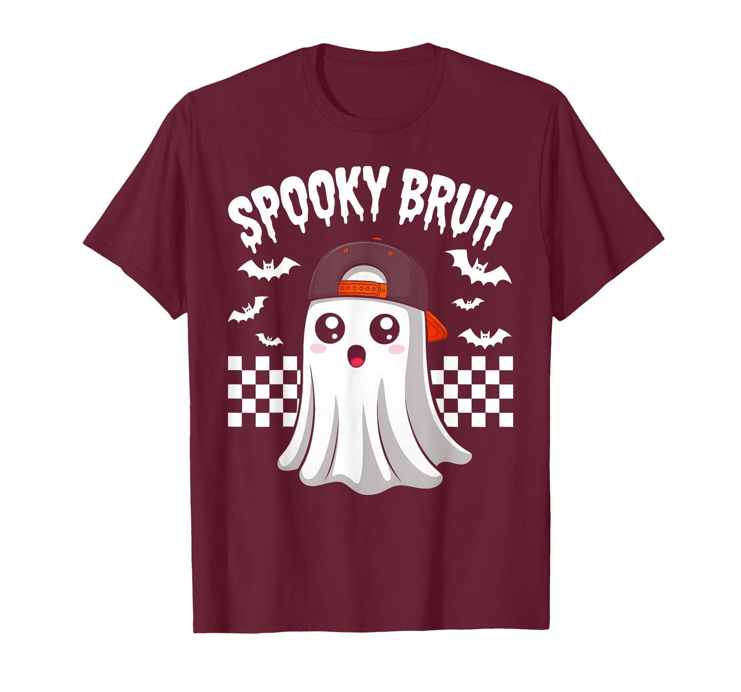 Spooky Bruh Funny Ghost Halloween Costume Boys Teens Kids T-Shirt