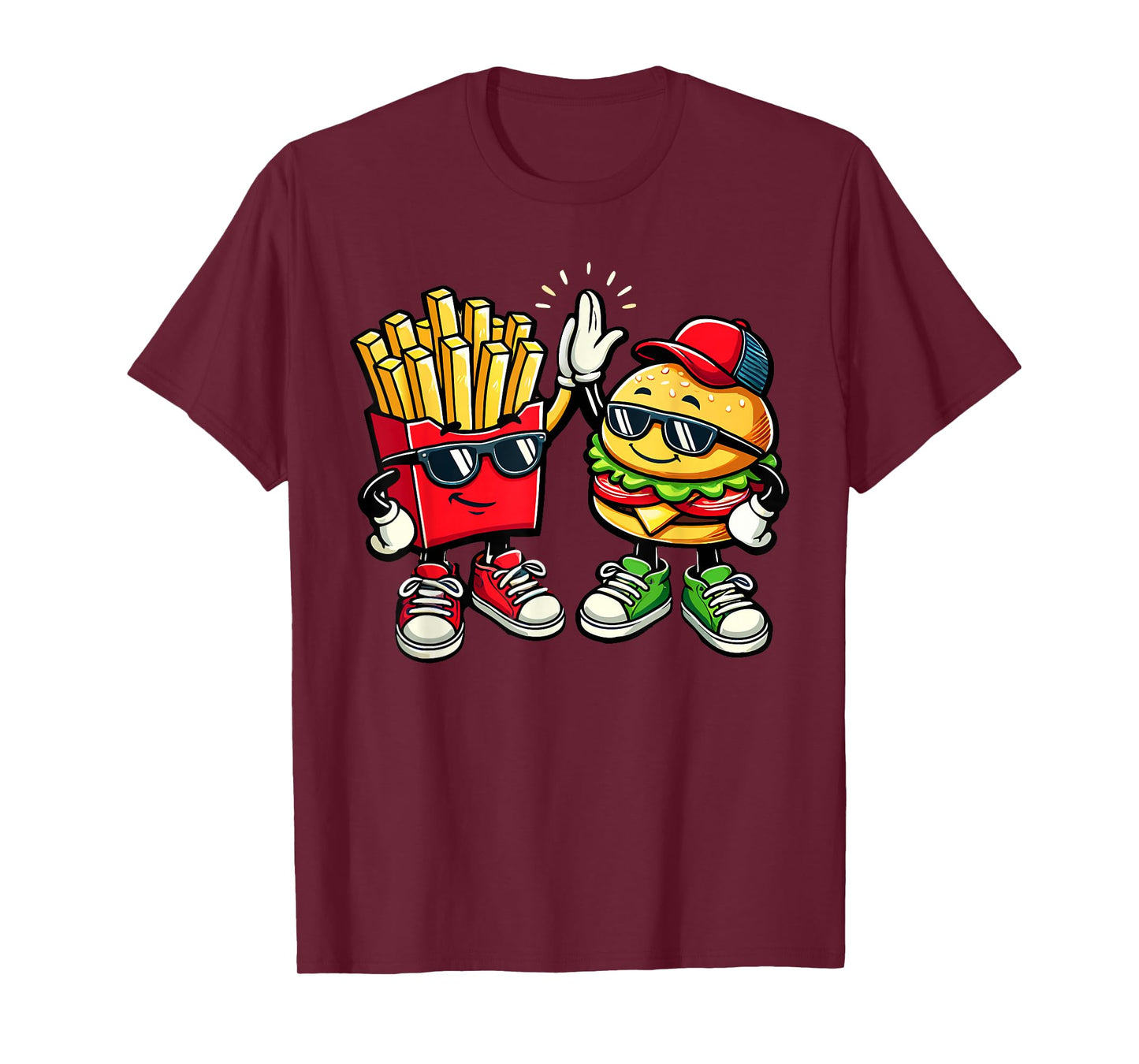 Hamburger Fries High Five | Cool Fun Combo Snacks Funny T-Shirt