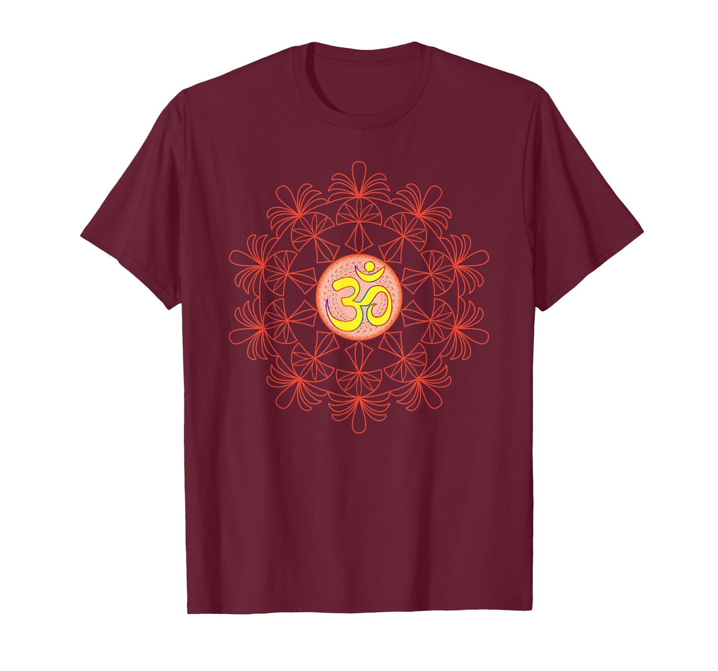 Om Aum Omkara Symbol Spiritual Yoga Meditation Lotus Mandala T-Shirt