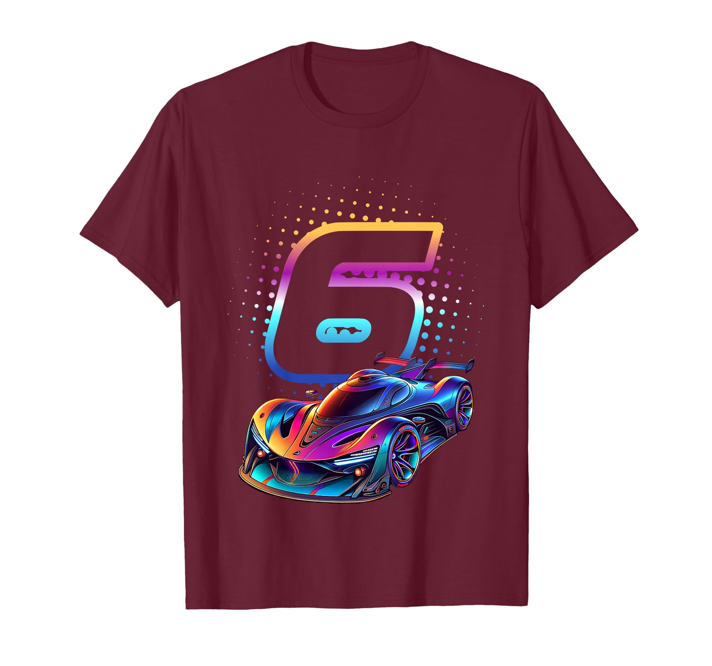 6 Year Old Race Car 6th Birthday Futuristic Racing Racecar T-Shirt