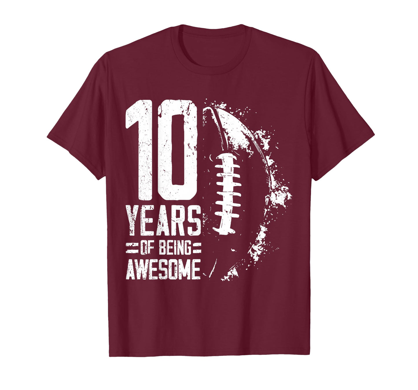 10th Birthday Retro American Football 10 Years Old Boy Girl T-Shirt