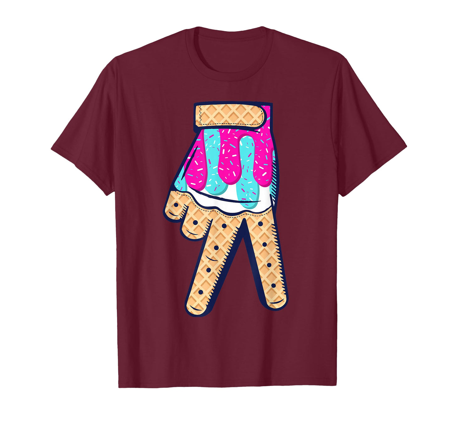 Baseball Ice Cream Drip Boys Glove Sprinkles Baseball Lover T-Shirt