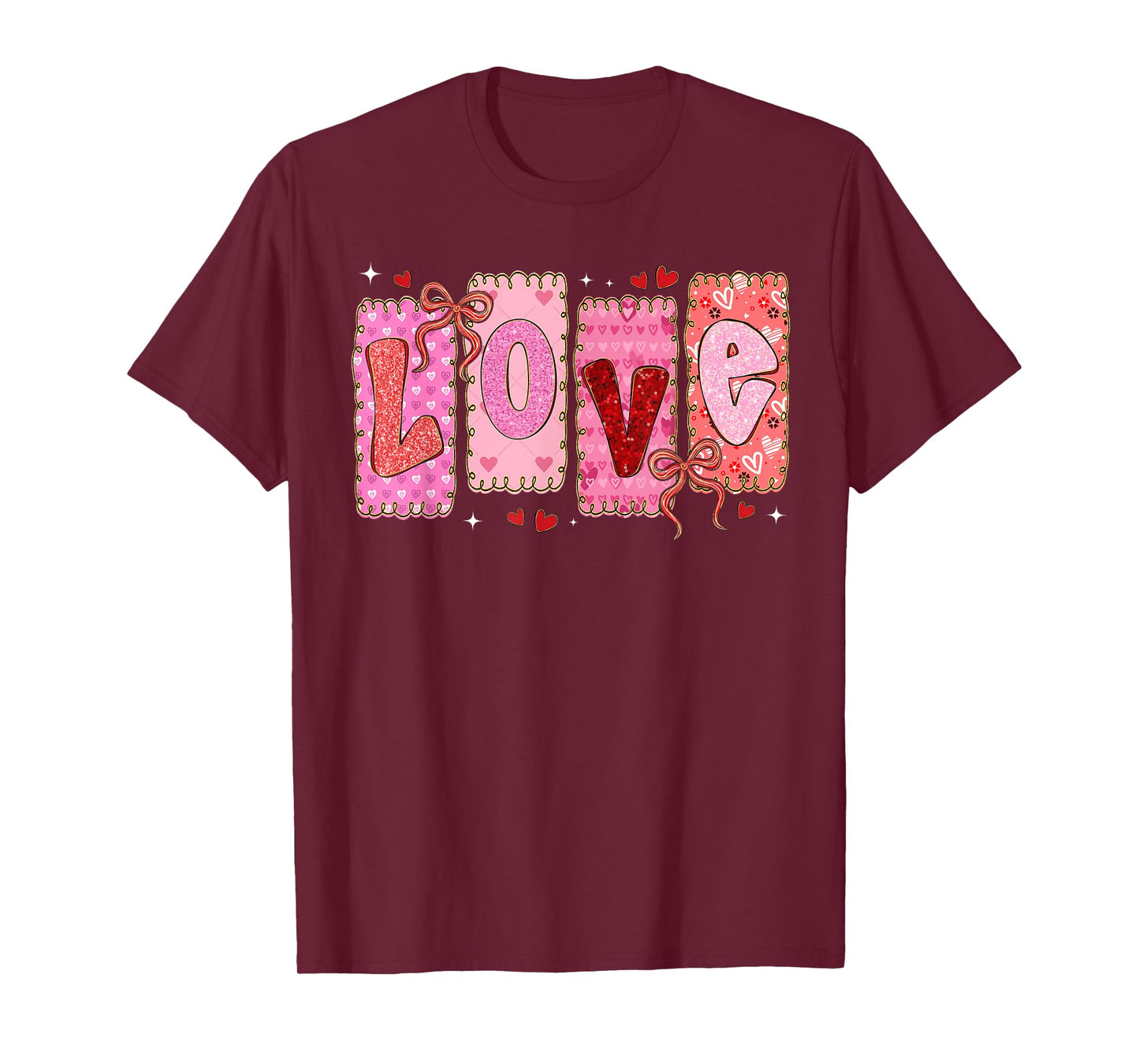 Preppy Love Valentine Pink Coquette Bow Girl Women Kid T-Shirt