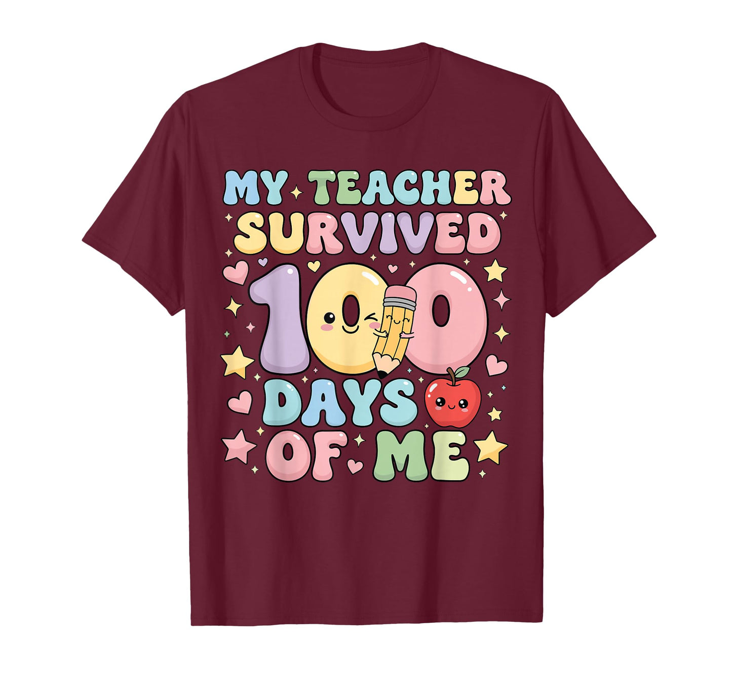 My Teacher Survived 100 Days of Me Groovy Boys Girls 100th T-Shirt