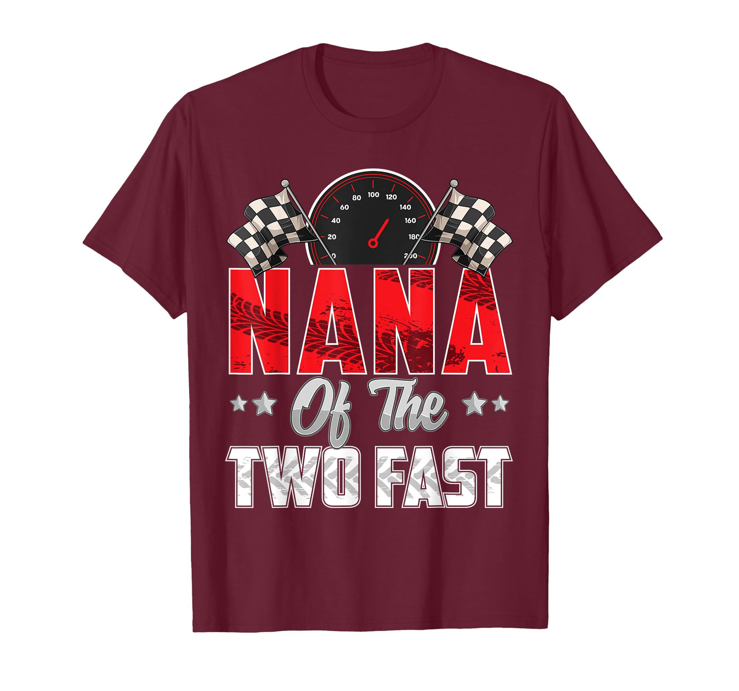 2 year old racing car two fast birthday 2nd Family Nana T-Shirt