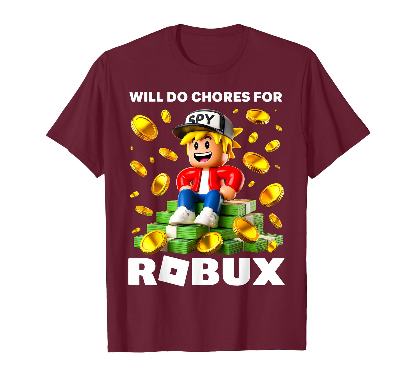 Will Do Chores for Robux Funny Gamer Boy Kids Video Game T-Shirt