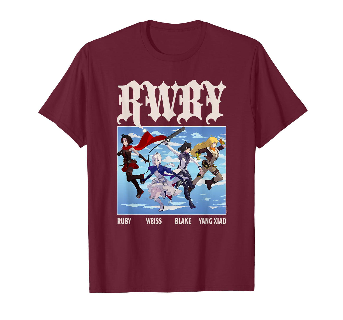 RWBY Character Group Action Poses Anime Cartoon T-Shirt
