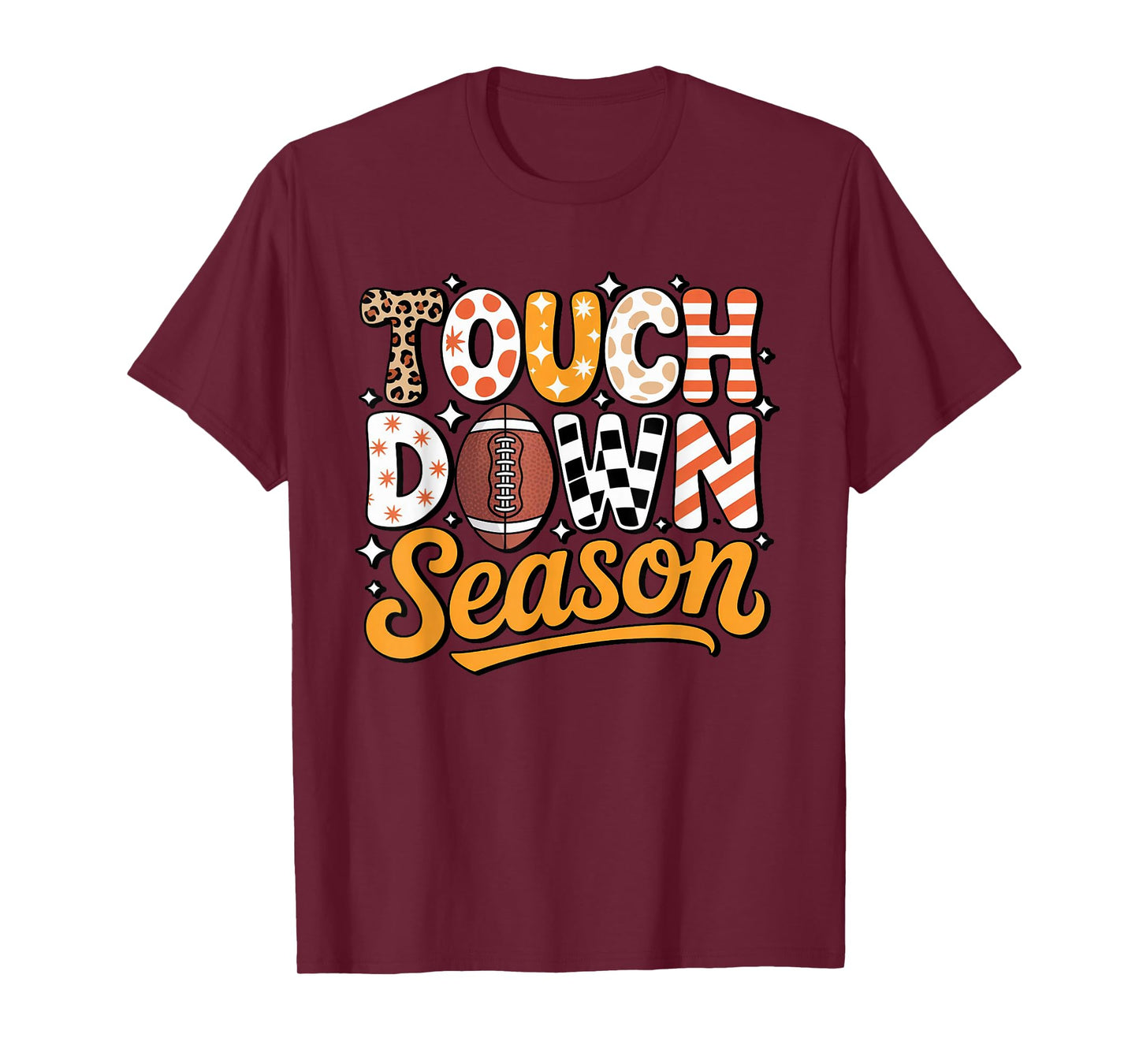 Touchdown Season Football Game Day Fall Sports Women Girls T-Shirt