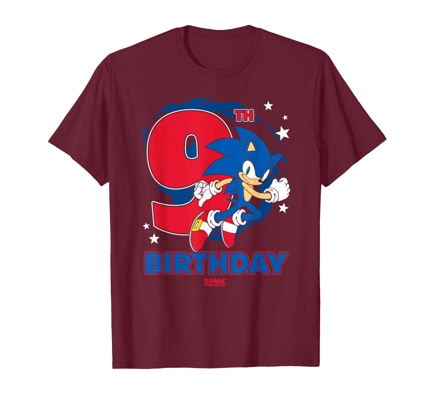 Sonic The Hedgehog Epic Sonic 9th Birthday Big Chest Logo T-Shirt