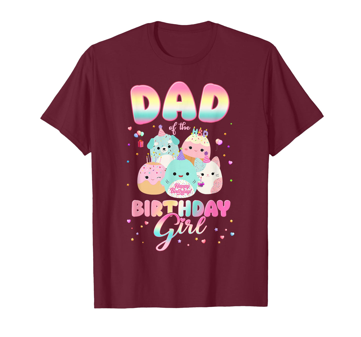 Birthday Family Party Squish Squad Dad Of The Birthday Girl T-Shirt
