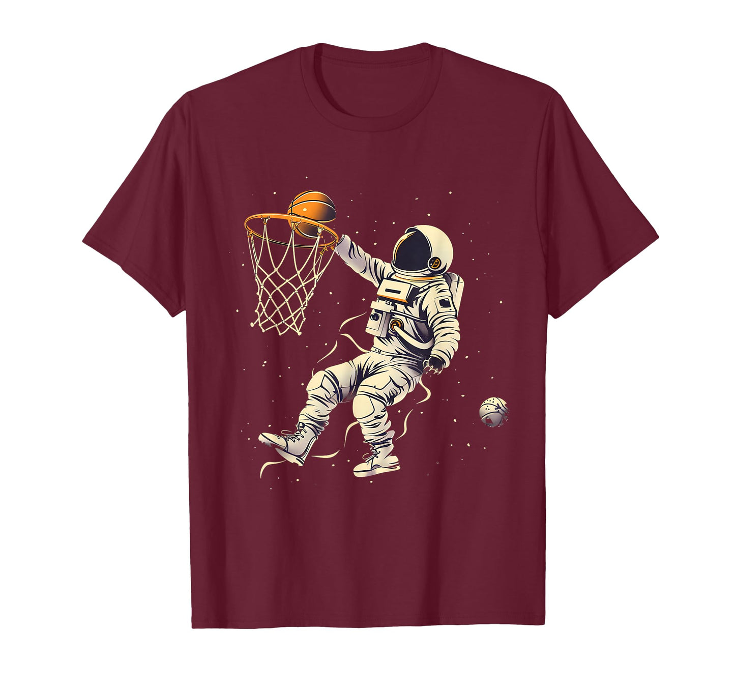 Basketball Slam Dunk Astronaut Basketball Player Drawing T-Shirt