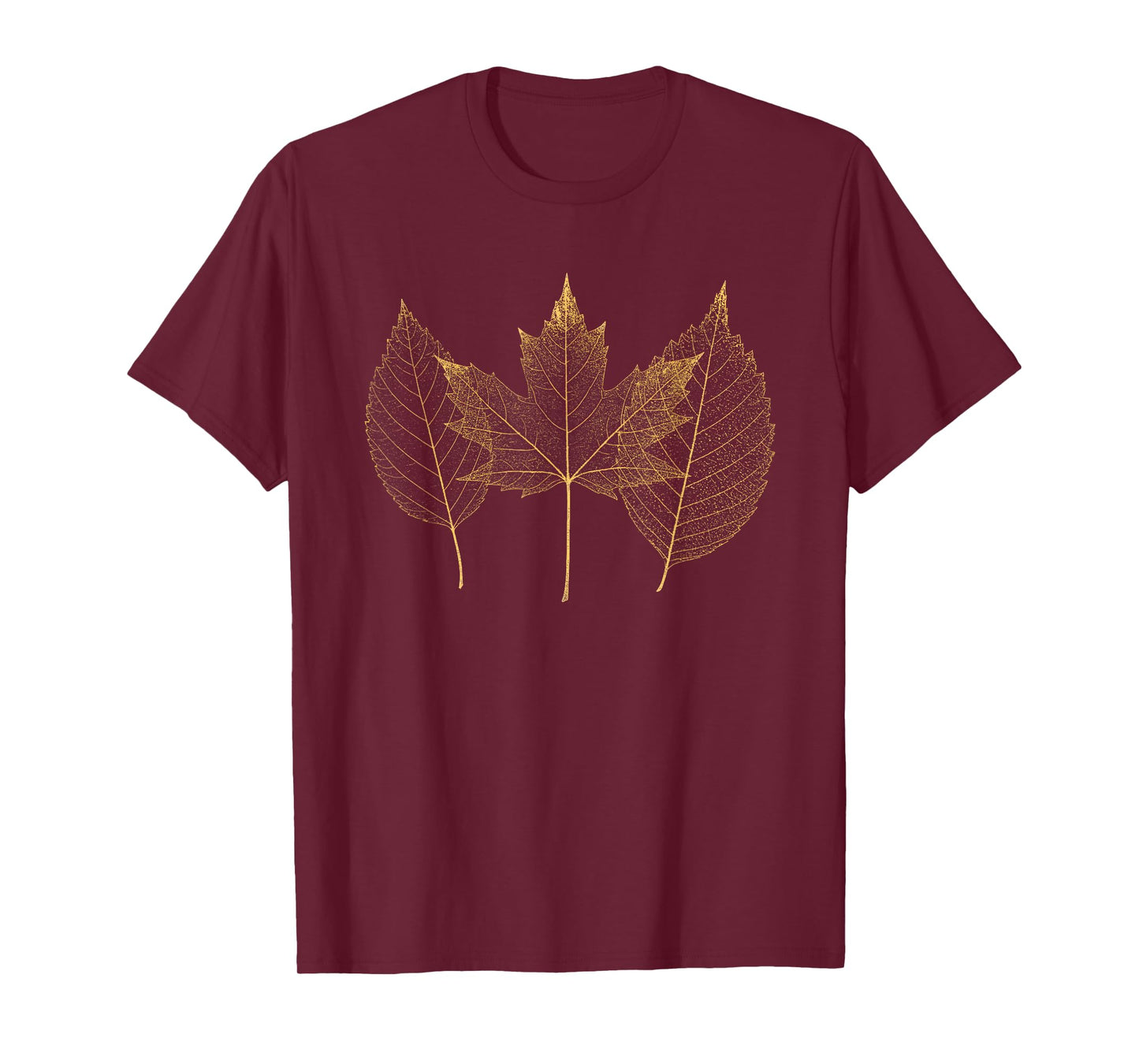 Golden Fall Leaves | Autumn Leaf Thanksgiving Design T-Shirt