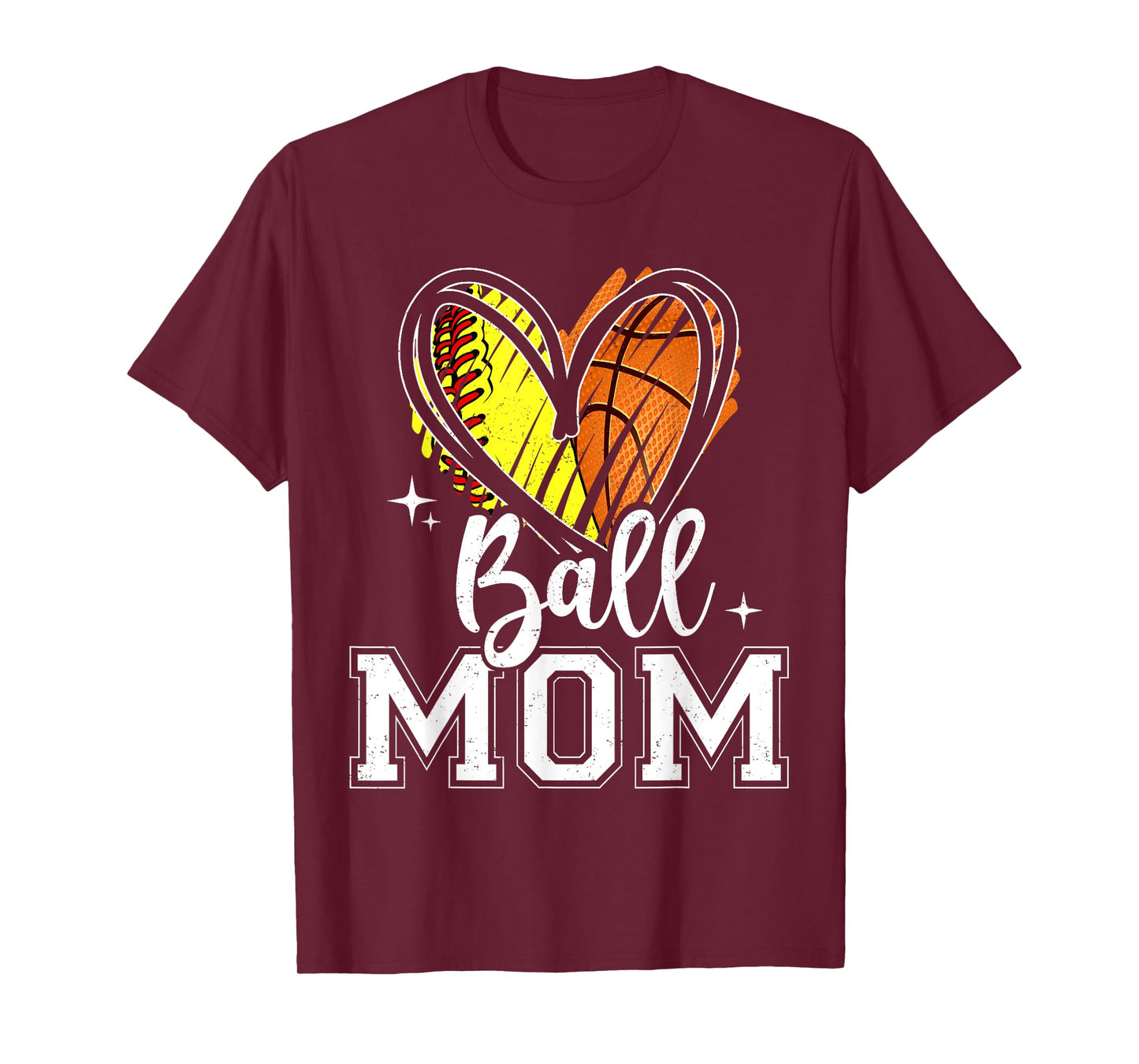 Ball Mom Softball Basketball Mom Of Both T-Shirt