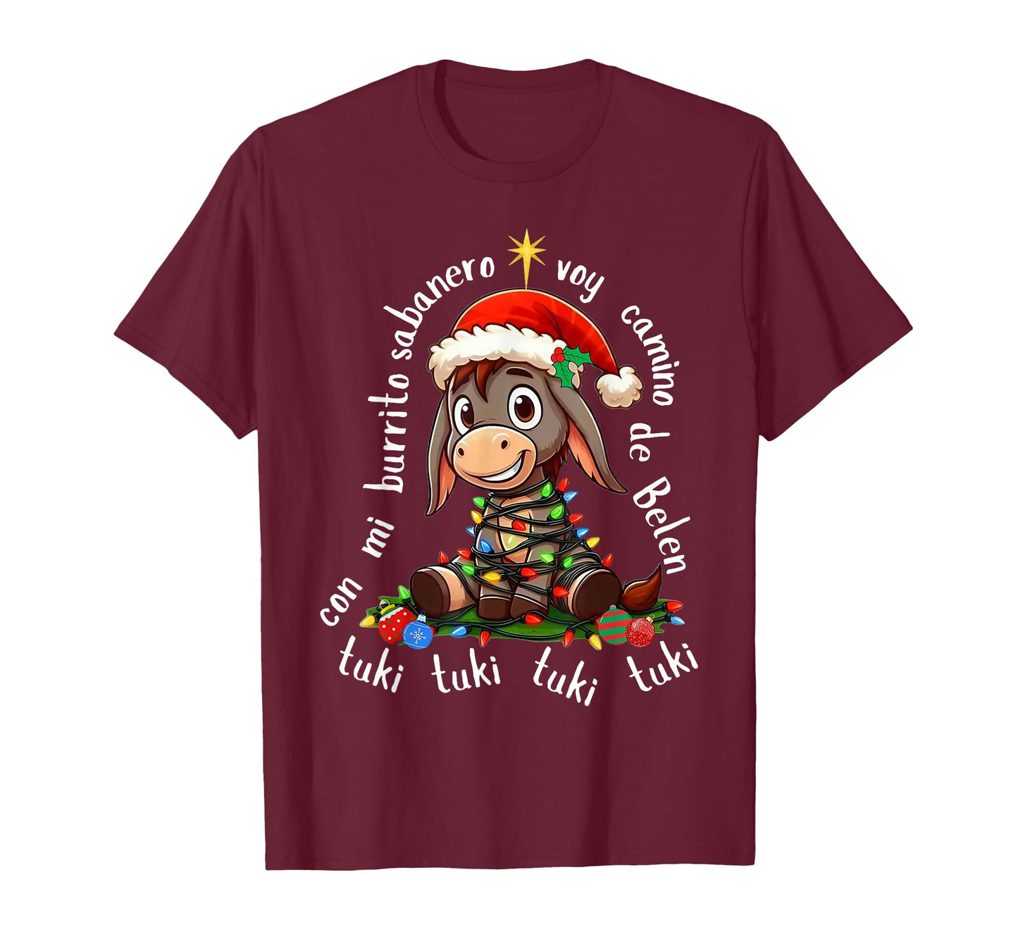 Con Mi Burrito Sabanero Mexican Tuki Tuki Donkey Latino Xmas T-Shirt