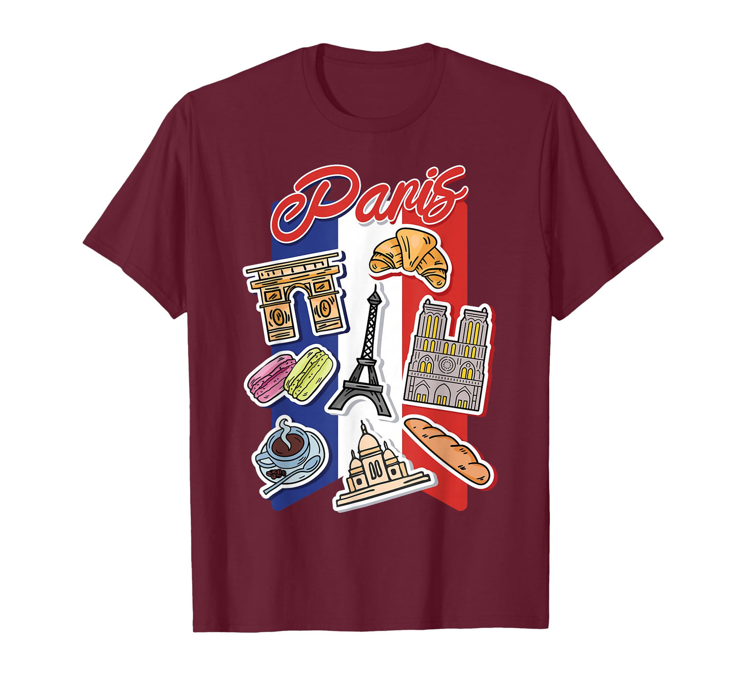 Retro Paris Food & Places France Fashion Collage Costume T-Shirt