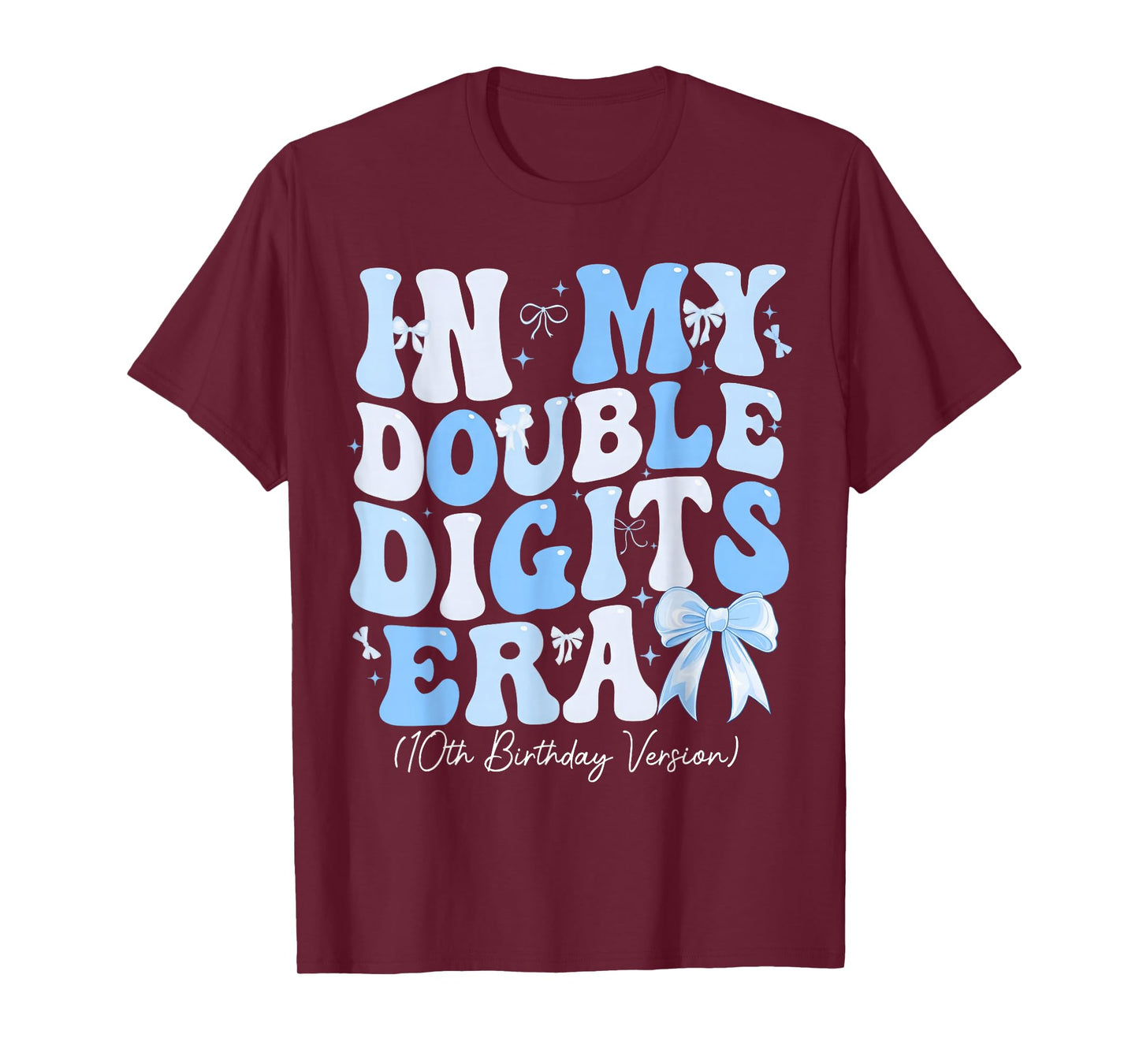 Groovy in My Double Digits Era 10th Birthday Coquette Bow T-Shirt