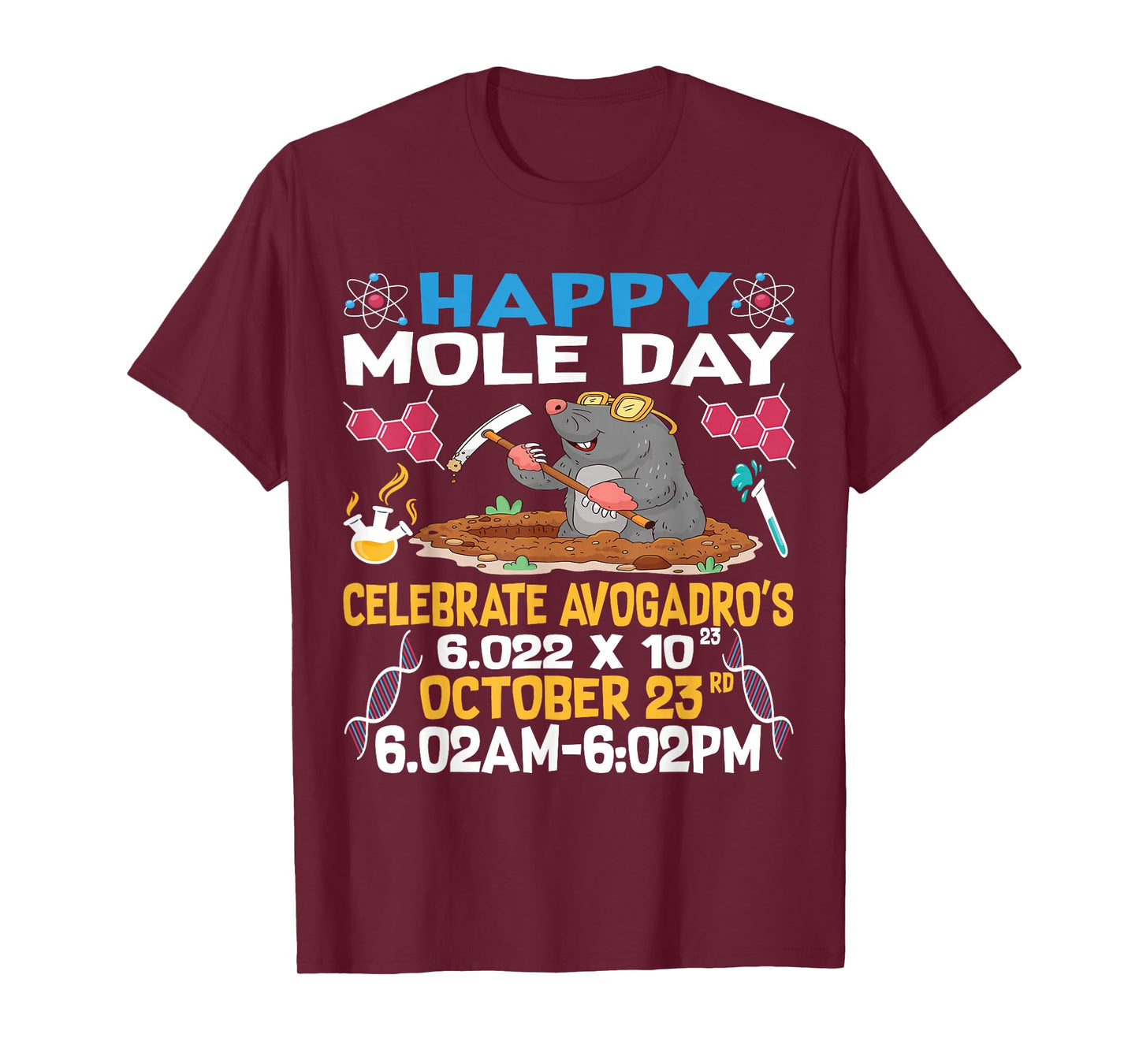 Happy mole Day on 23rd October Chemistry Lover Women Men T-Shirt