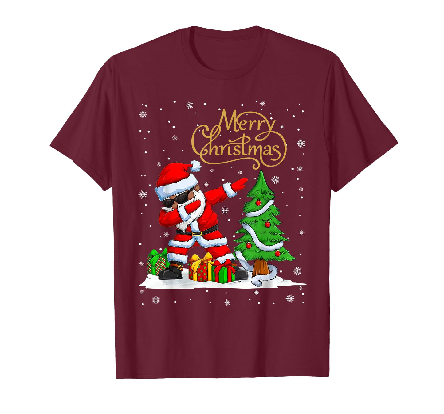 Funny Santa Claus Black Christmas Afro African American Xmas T-Shirt
