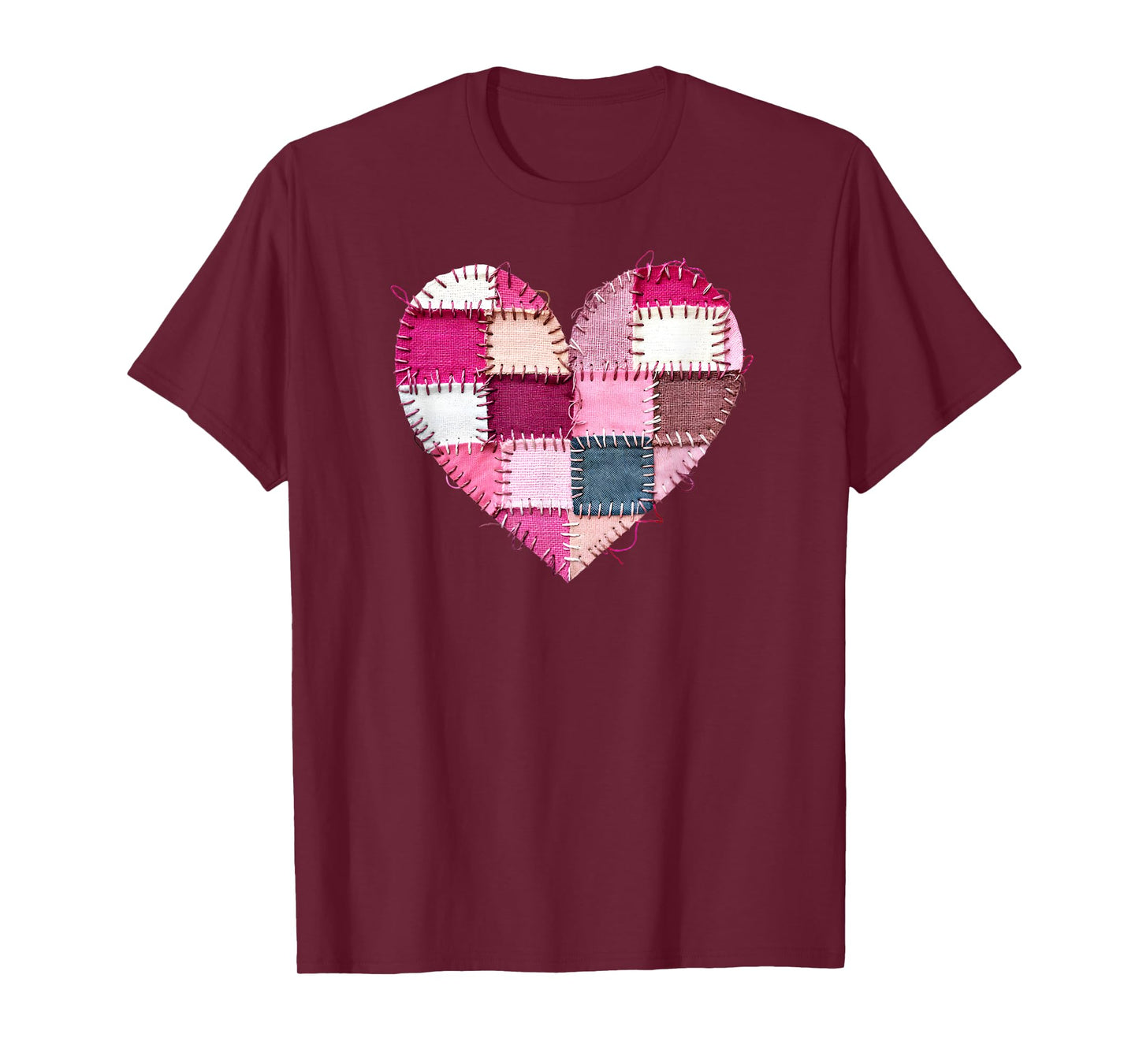 Valentine’s Day Faux Quilt Patchwork Heart for Her T-Shirt