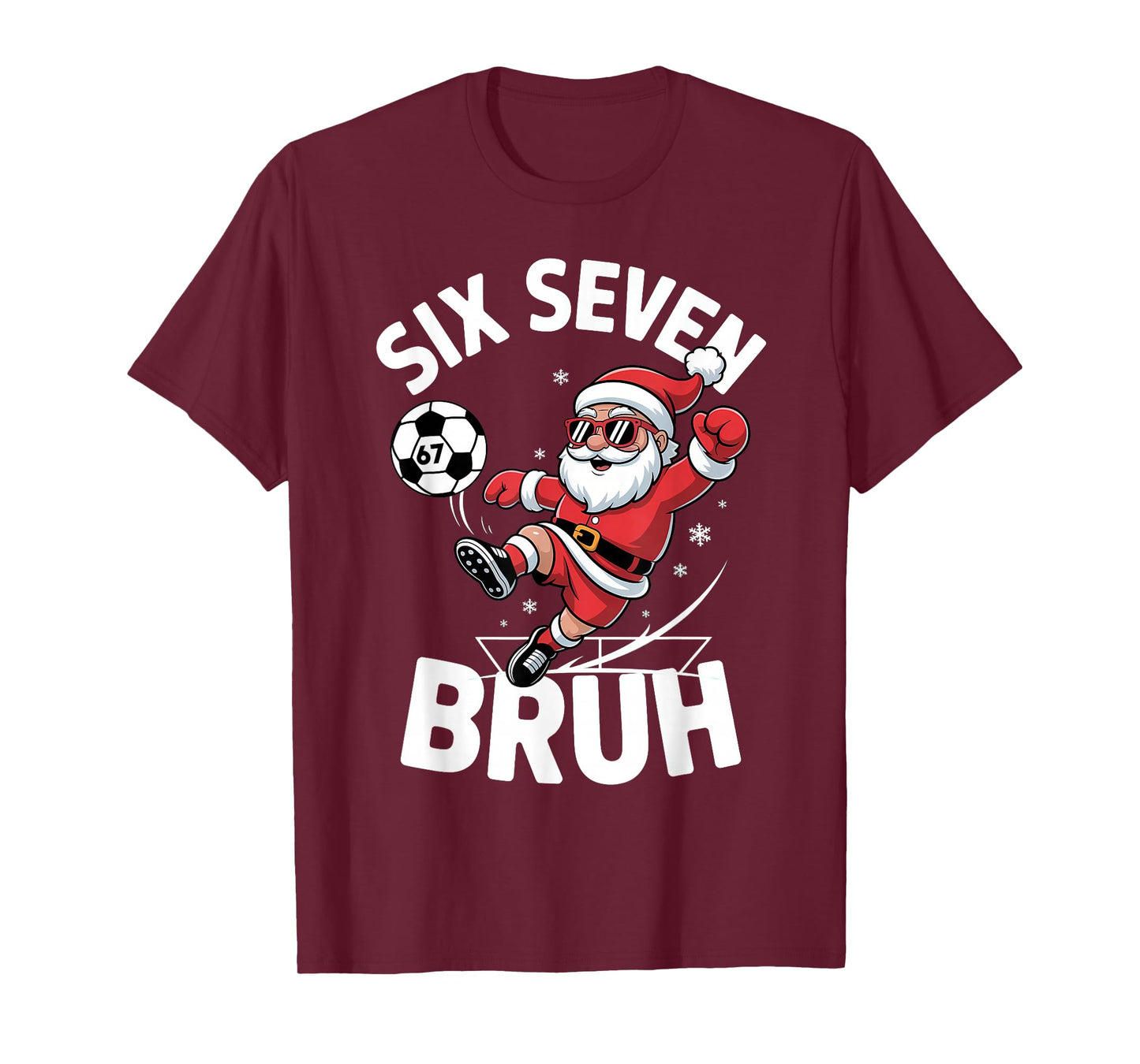 Funny Bruh Soccer Santa 67 Meme Christmas Xmas Pajamas Boys T-Shirt